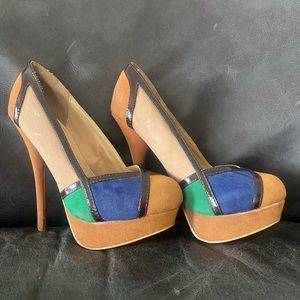 Liliana color block heels. Size 7